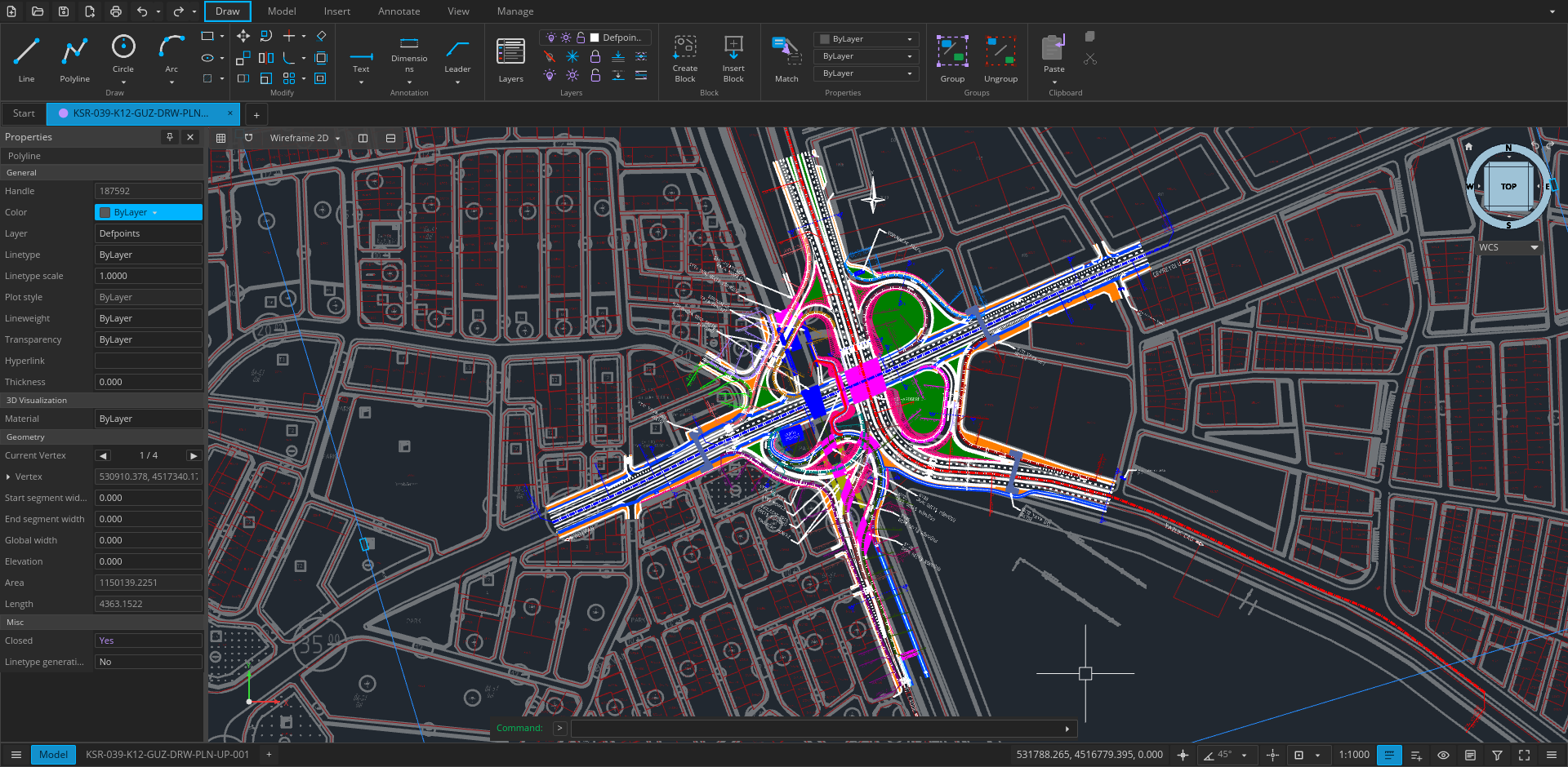 Arbeitsbereich von Open CAD Studio