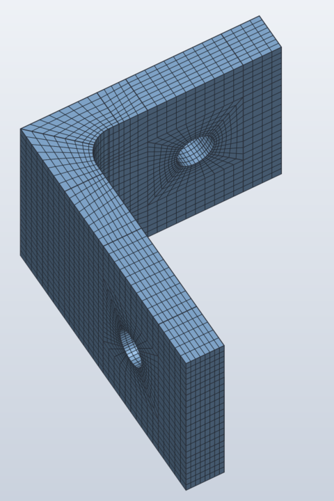 The all-hex mesh with O-grids round the holes